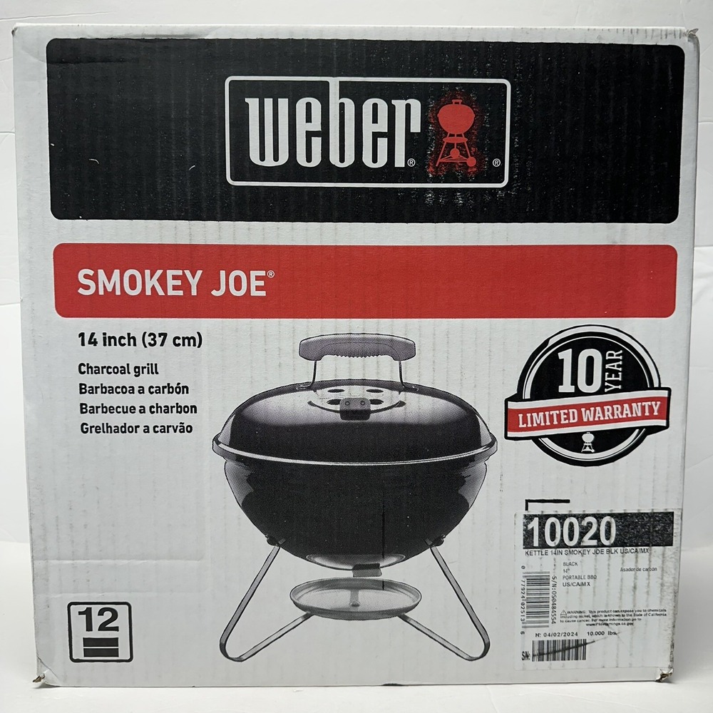 Smokey Joe Portable Charcoal Grill Outdoor Cooking Camping Tailgating‎ BBQ Weber